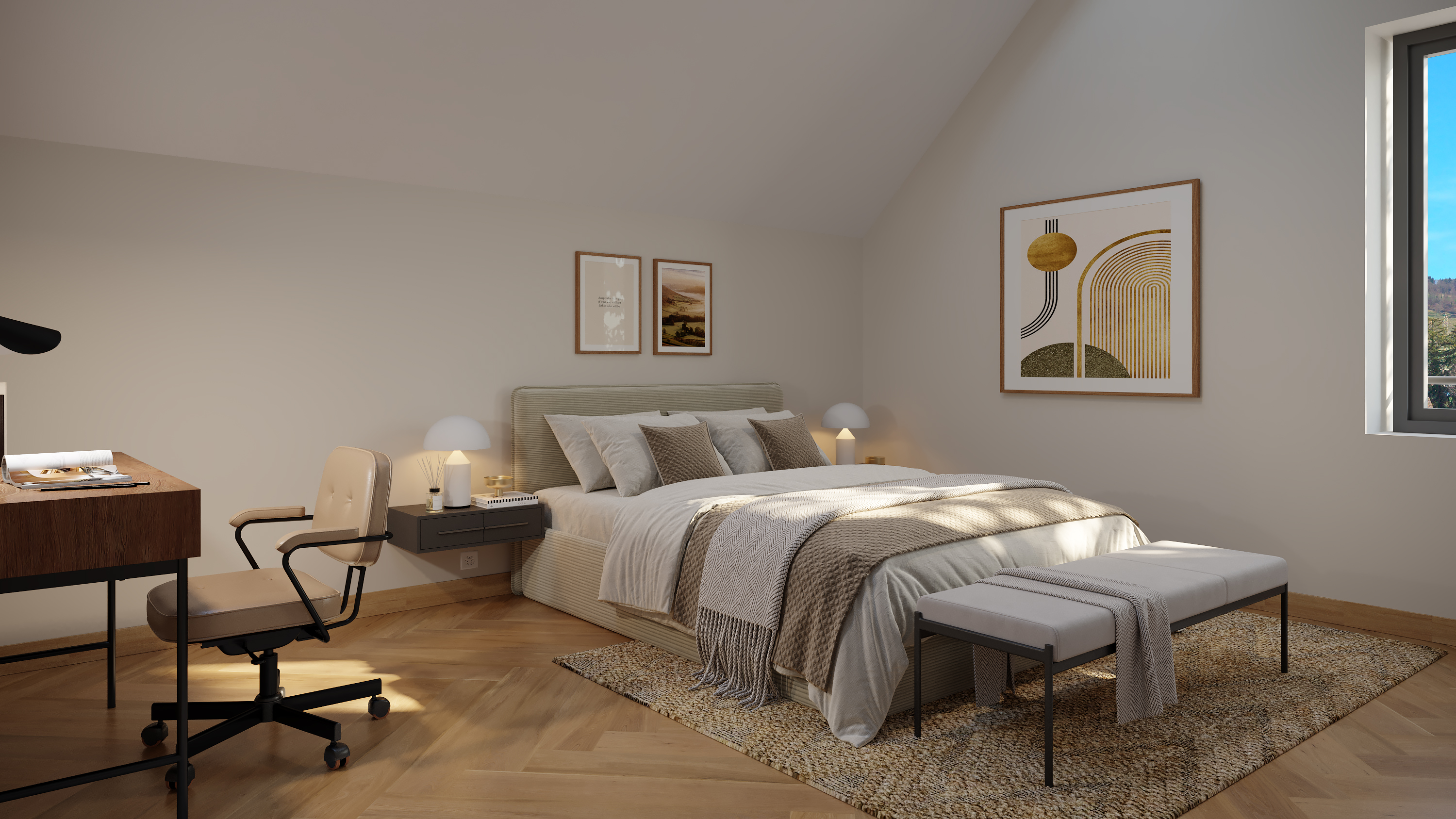 Grosszügige 4½ Zimmer-Wohnung im 1. Dachgeschoss mit Loggia