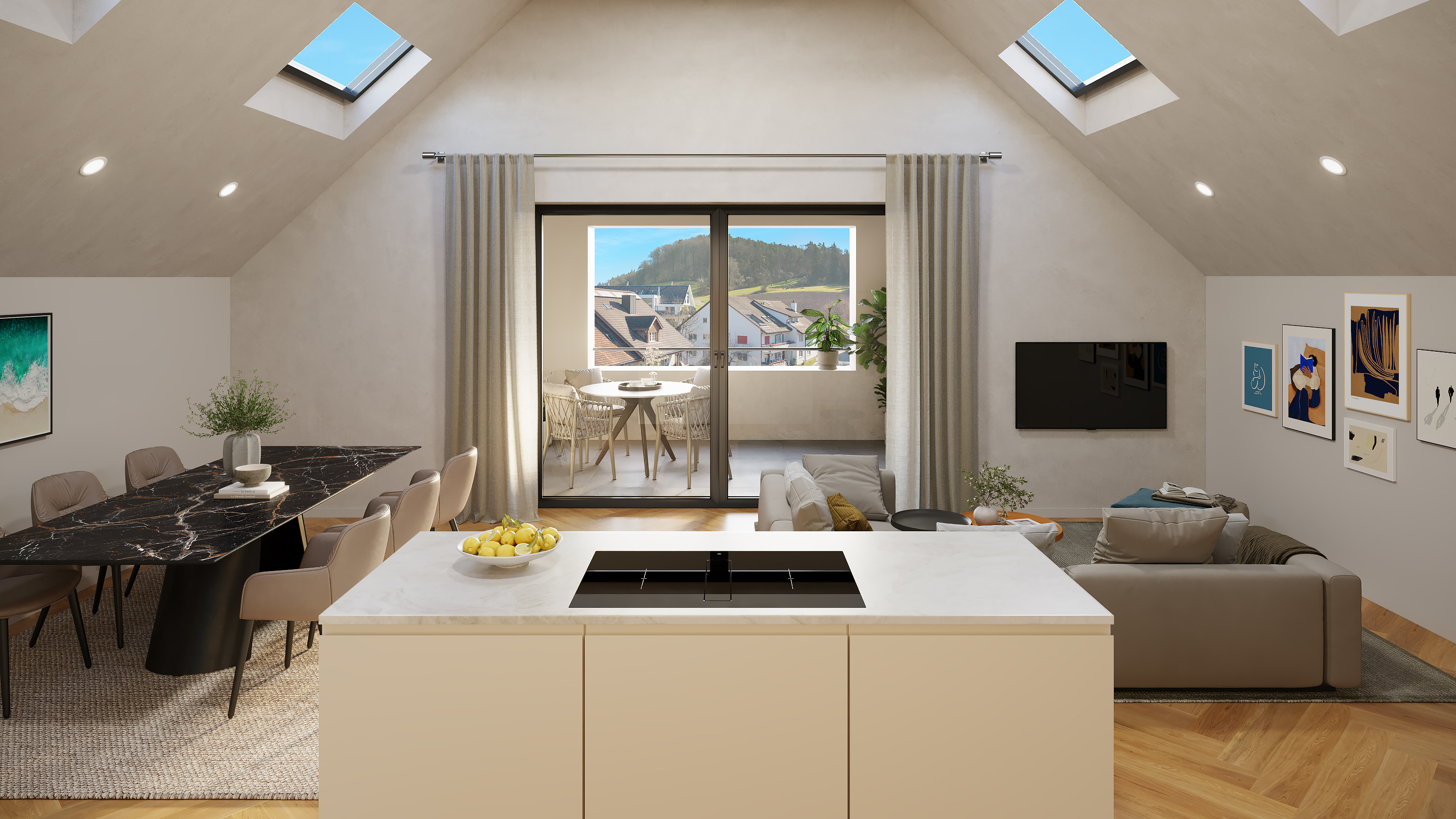 Wohnung 7. Exklusive 3½ Z. Dachwohnung mit Lift direkt in die Wohnung