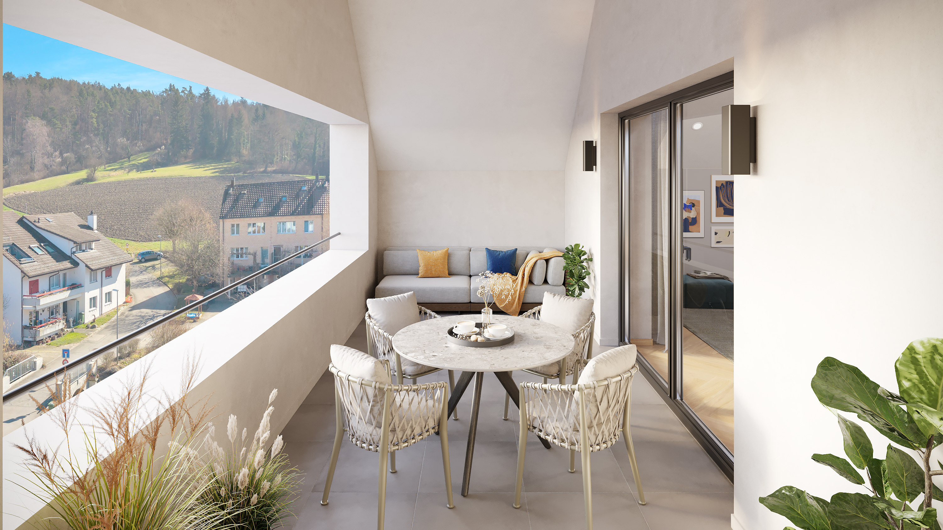 Grosszügige 4½ Zimmer-Wohnung im 1. Dachgeschoss mit Loggia